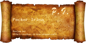 Pecker Irina névjegykártya